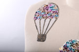Sequin Hot Air Balloon Patch Antique Gold