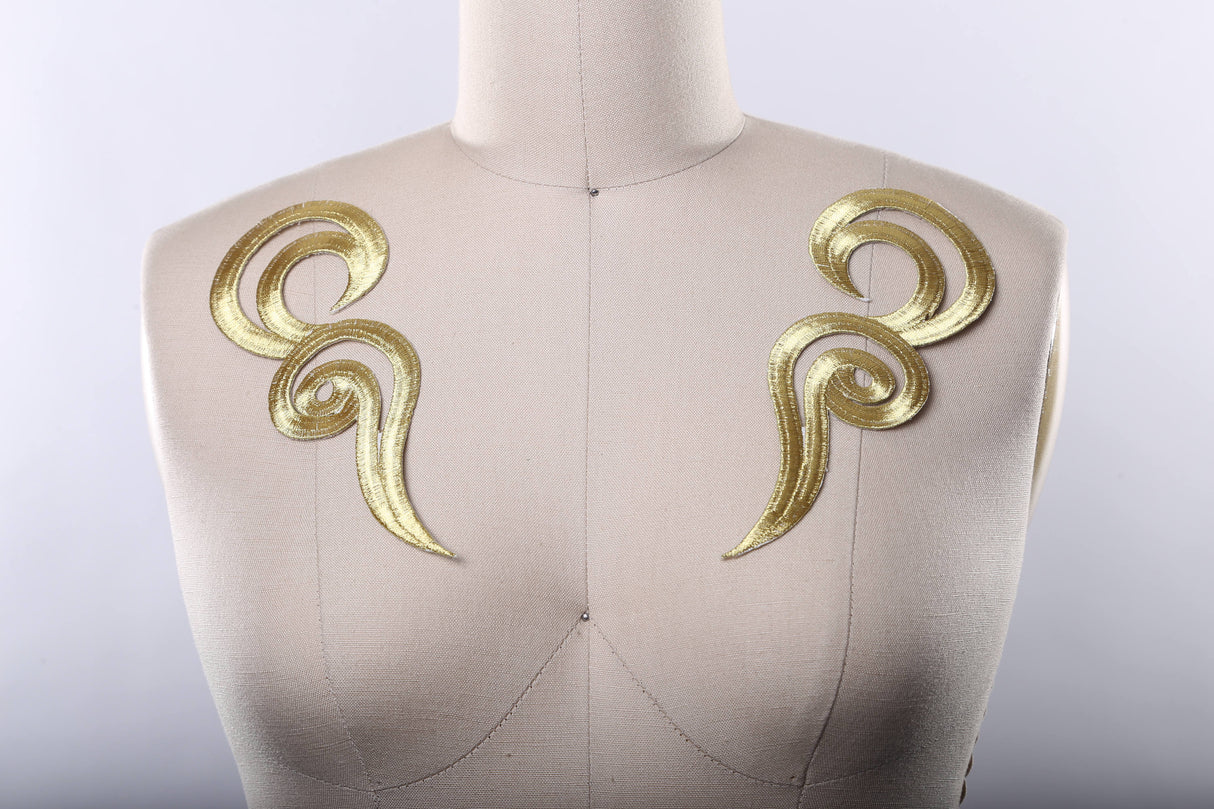 Applique Antique Gold Mirrored Swirl