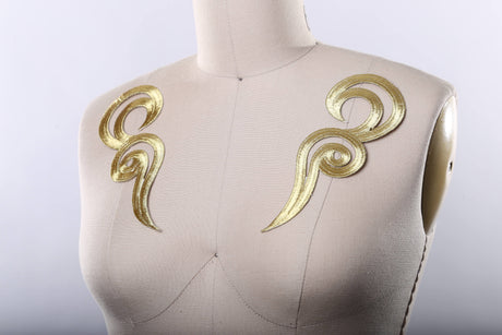 Applique Antique Gold Mirrored Swirl