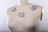 Silver Sequined Rose Iron-On Applique