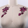 Flower Applique Iron-On Magenta Purple Sequined Beaded