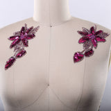 Flower Applique Iron-On Magenta Purple Sequined Beaded