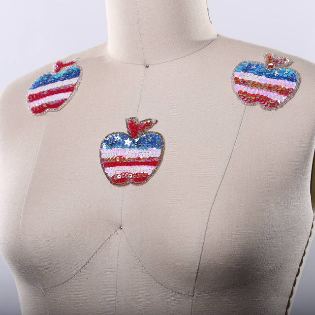 Sequin USA Apple Patch Iron-On