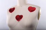 Sequin Heart Patches 3 Inch Red Iron-On