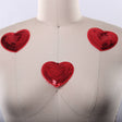 Sequin Heart Patches 3 Inch Red Iron-On