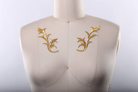 Leaf Embroidery Patch Pair