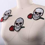 Skull Patch Iron-On Rose