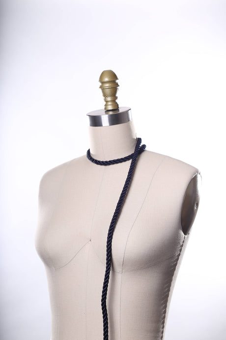 Satin Rope Trim Navy 7mm