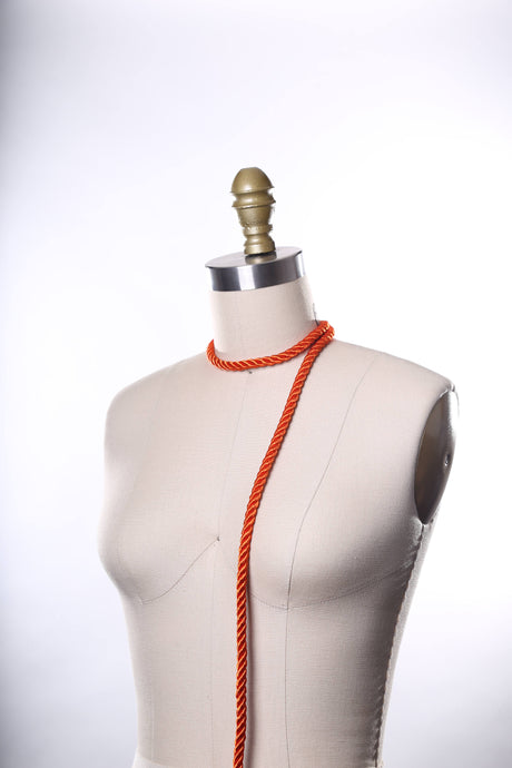 Satin Rope Trim Orange 7mm