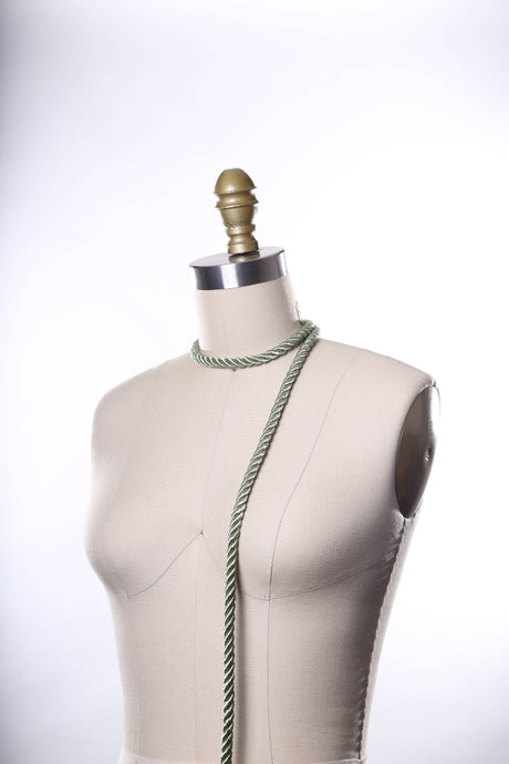 Satin Rope Trim Olive Green 7mm