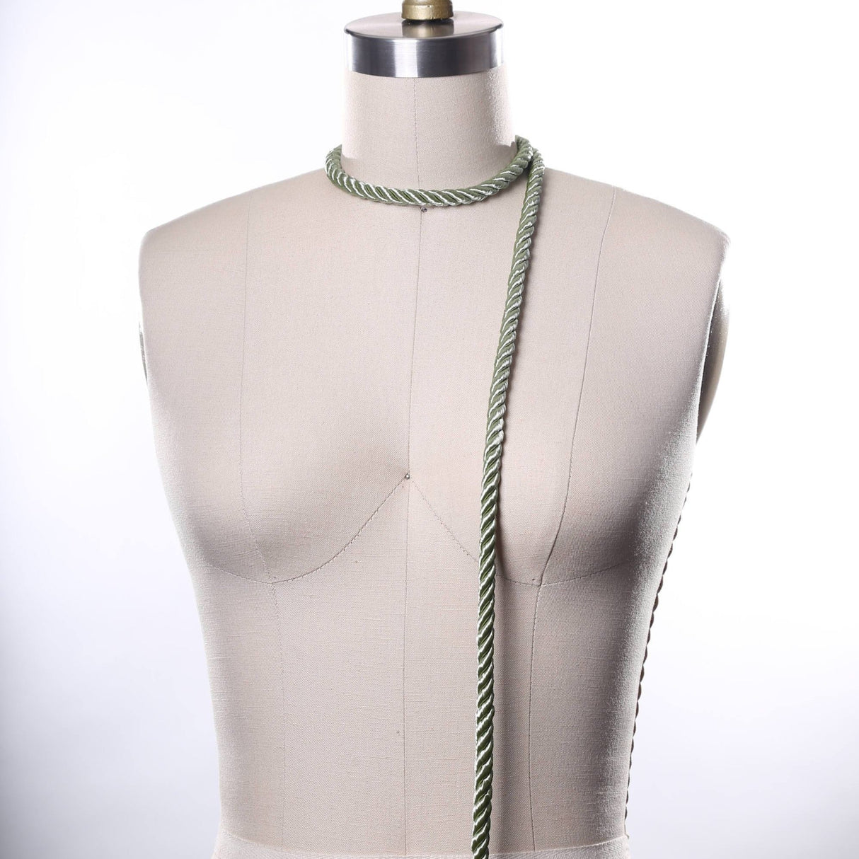 Satin Rope Trim Olive Green 7mm