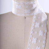 Lace Trim White Polyester Flower Circle