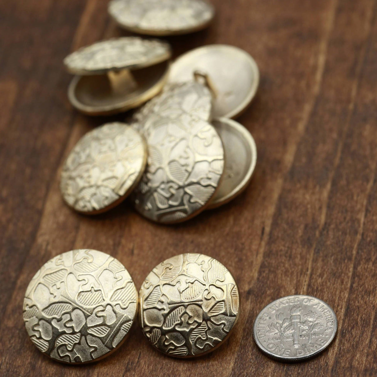 Shank Button Rose Gold Metal Bronze