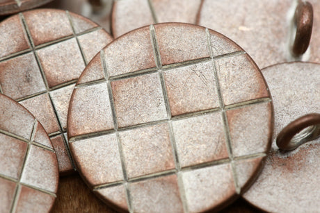 Metal Shank Button Rose Gold Bronze Woven