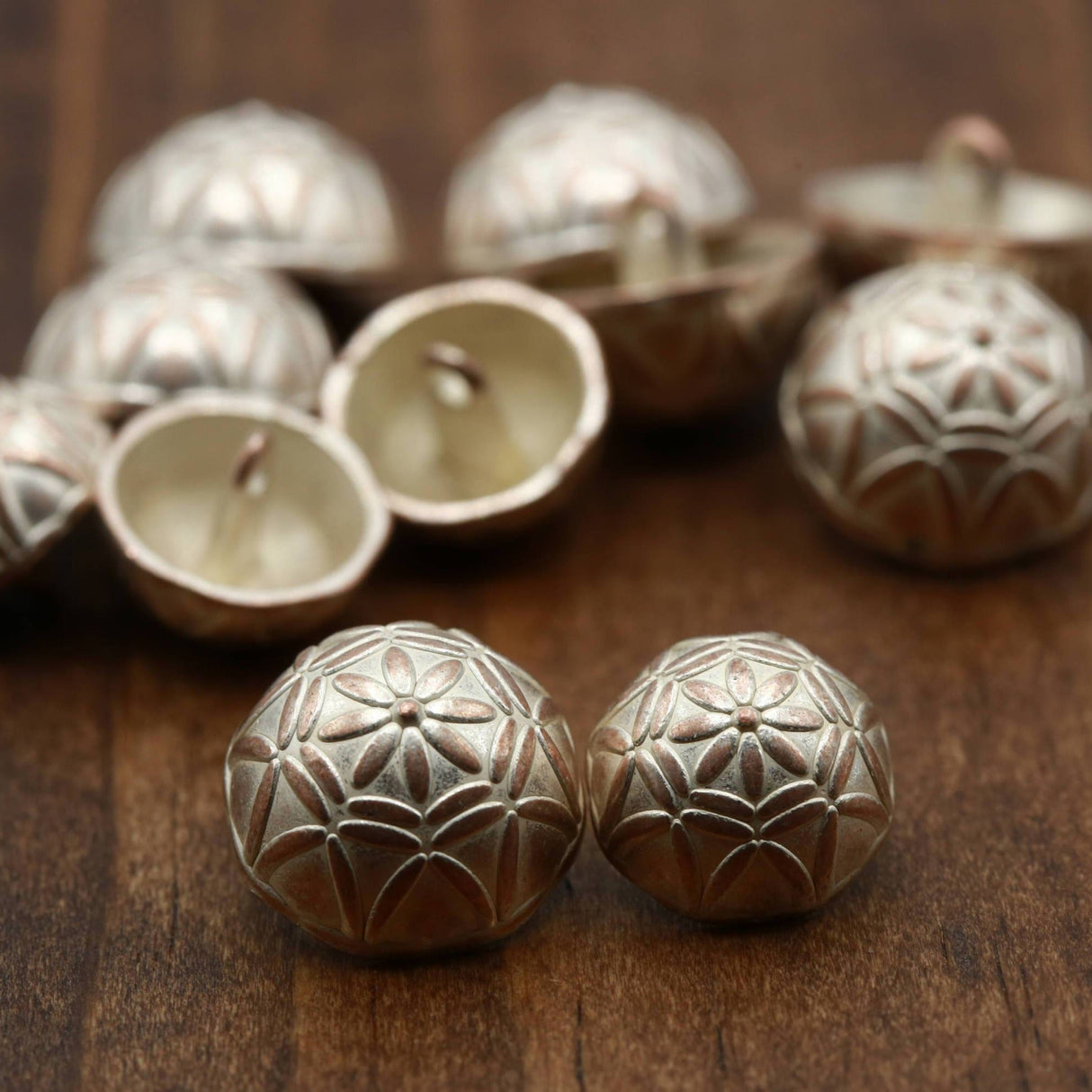 Rose Gold Flower Riser Shank Button
