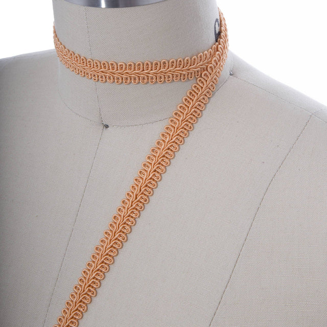 Braided Gimp Trim Cantaloupe Orange 5/8"