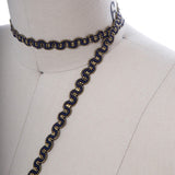Gimp Trim Navy Gold Scroll 3/8 Inch
