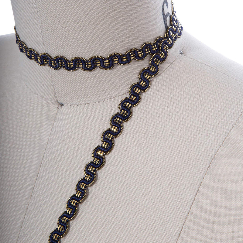 Gimp Trim Black Gold Scroll 3/8 Inch