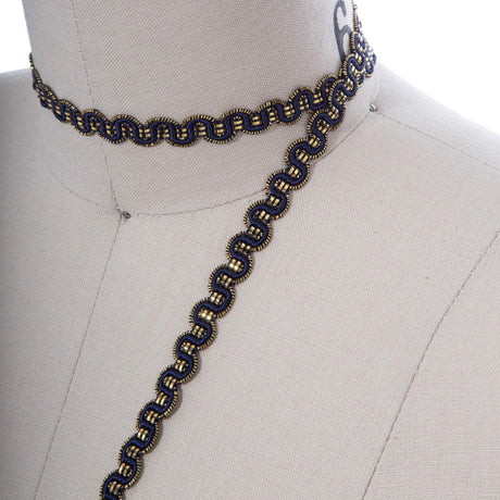 Gimp Trim Black Gold Scroll 3/8 Inch