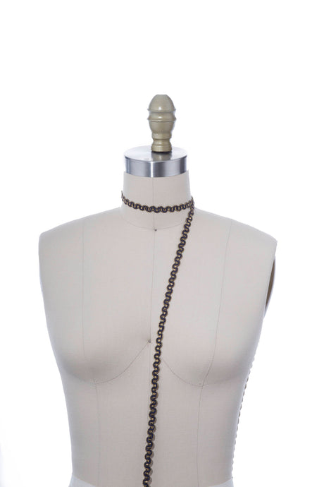 Gimp Trim Black Gold Scroll 3/8 Inch