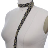 Sequin Trim Black Gold Argyle 1 Yard