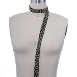 Sequin Trim Black Gold Argyle 1 Yard