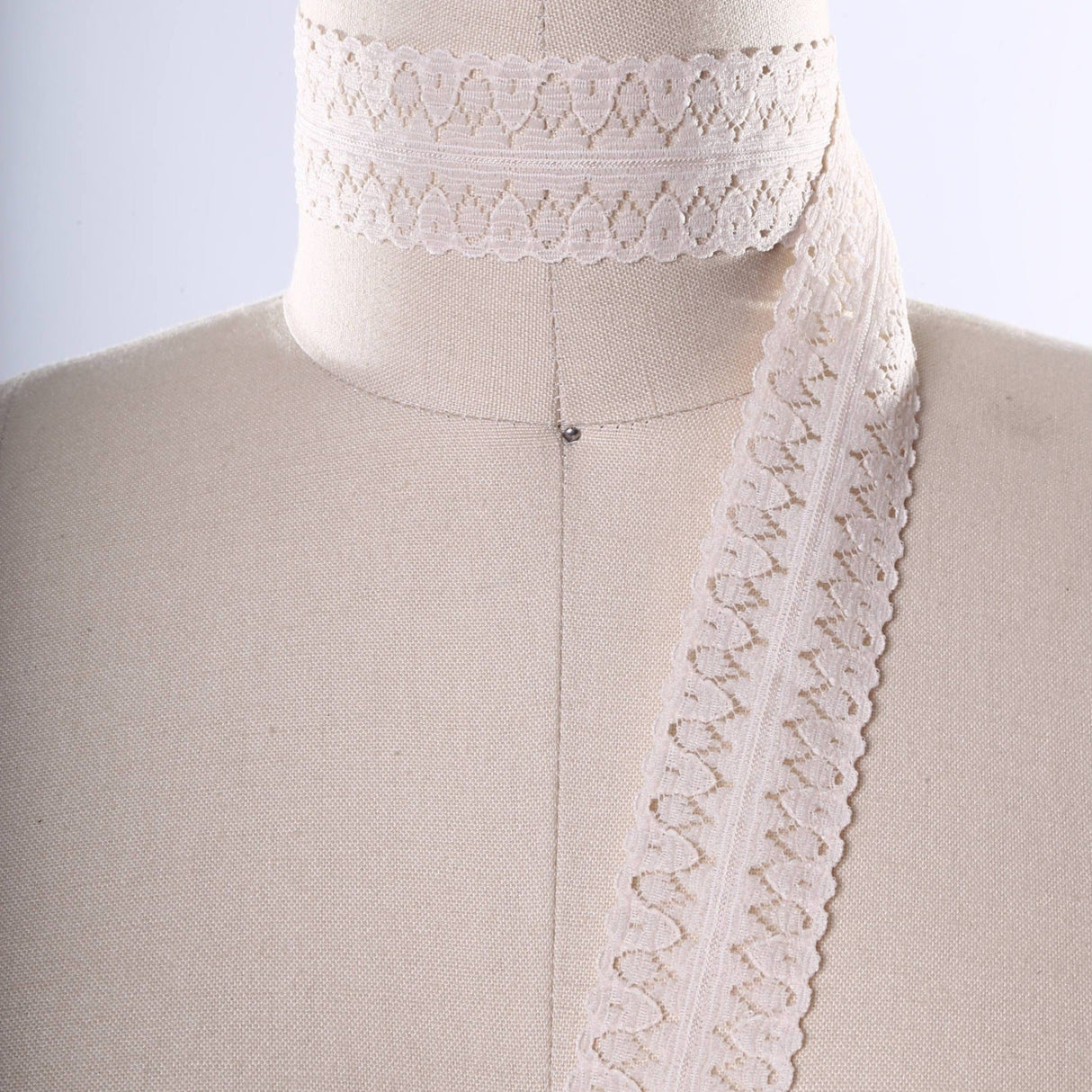 Cluny Cotton Lace Trim Nude Eyelet