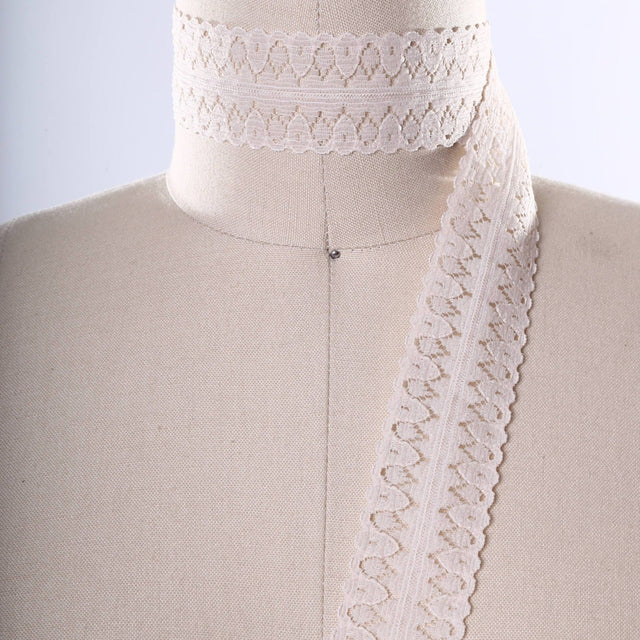 Cluny Cotton Lace Trim Nude Eyelet