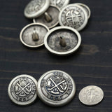 Metal Shank Button Silver Double Hockey Sticks