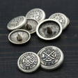 Metal Shank Button Silver Double Hockey Sticks