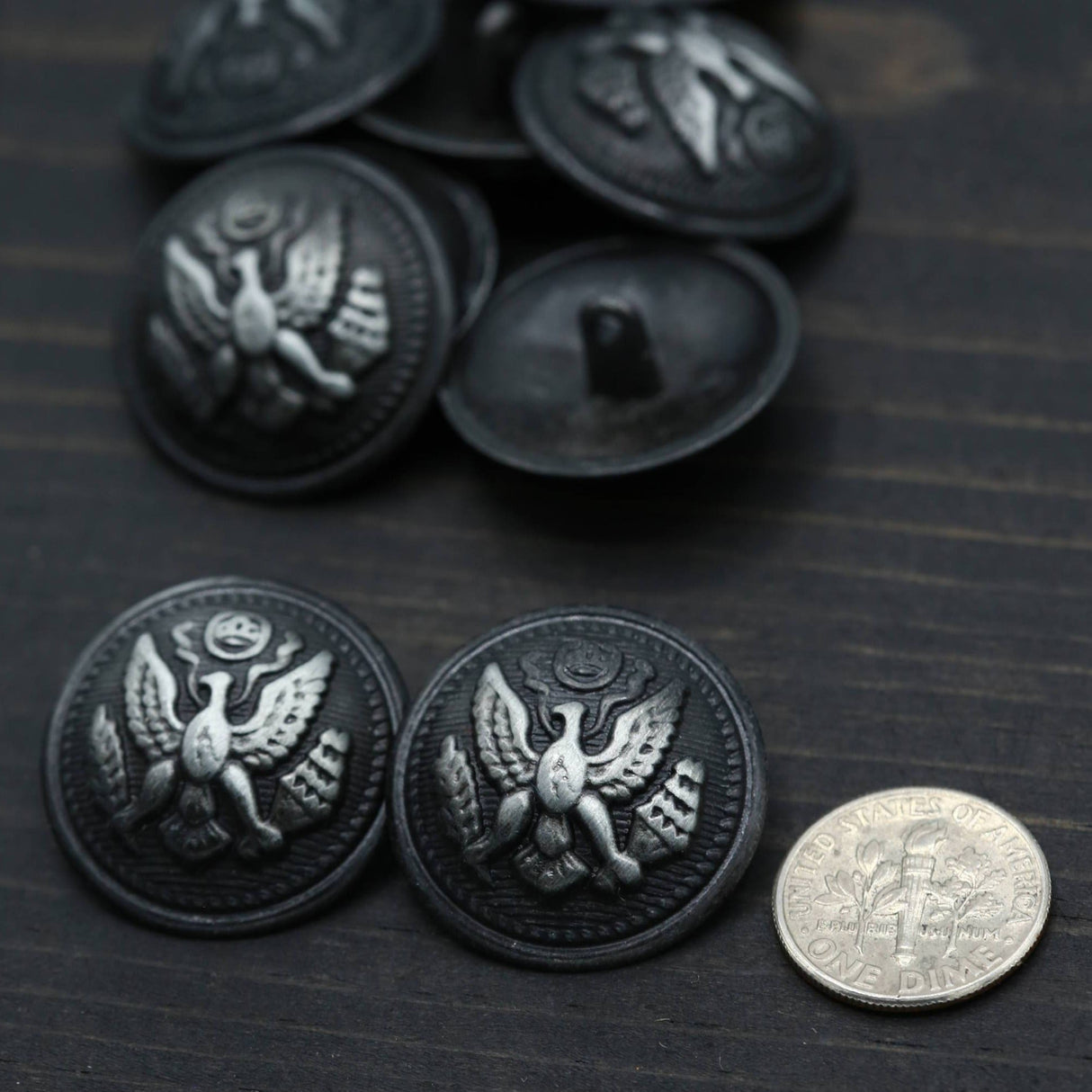 Gunmetal Eagle Shank Button 40L 25mm