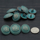 Turquoise Copper Metal Button