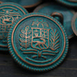 Turquoise Copper Metal Button