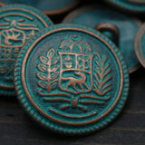 Turquoise Copper Metal Button