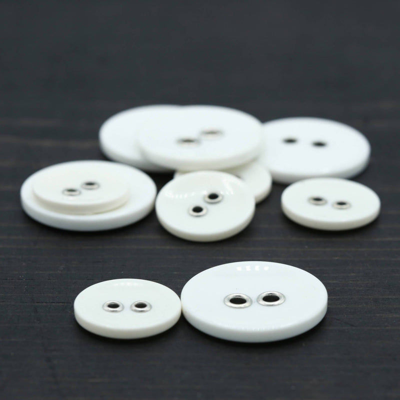 Plastic Two-Hole Button White