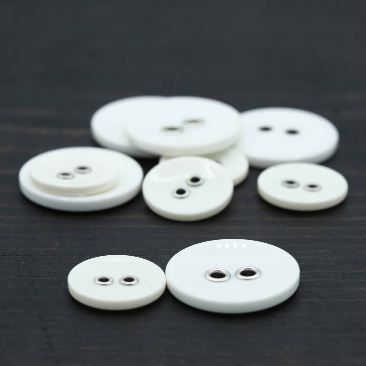 Plastic Two-Hole Button White