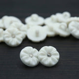Rhinestone Button White Flower Shank 15mm