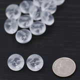 Sew-On Clear Frosted Plastic Button 12mm