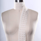 Lace Trim Ivory Polyester Floral