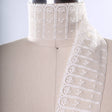 Lace Trim Ivory Polyester Floral