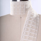 Lace Trim Ivory Polyester Floral