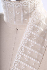 Lace Trim Ivory Polyester Floral