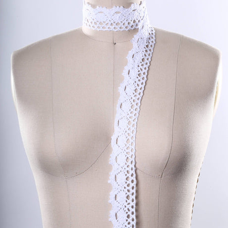 Crochet Lace Trim White Cotton 1 Inch