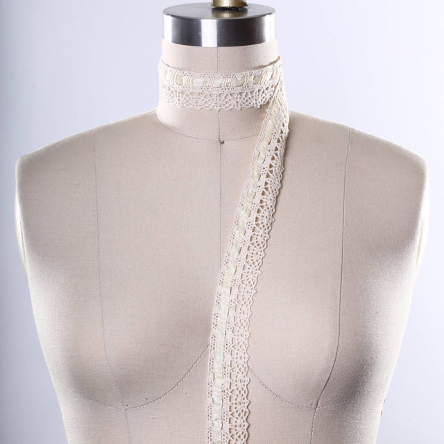 Cotton Cluny Lace Trim Beige 1.25"