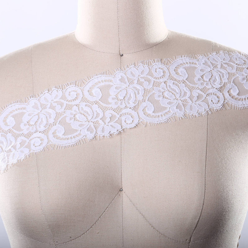 Chantilly Lace Trim White Black