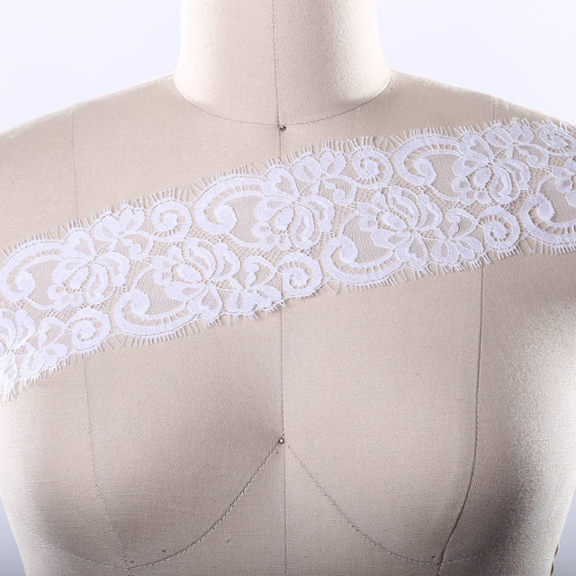 Chantilly Lace Trim White Black