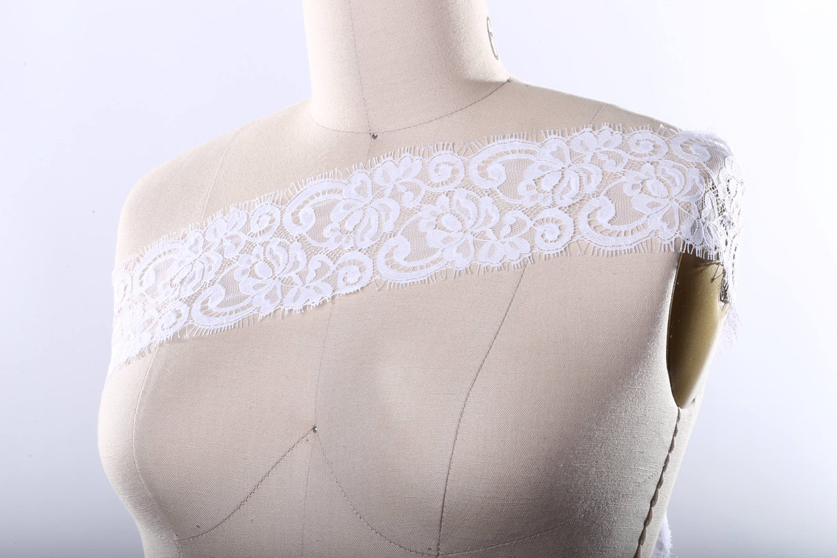 Chantilly Lace Trim White Black