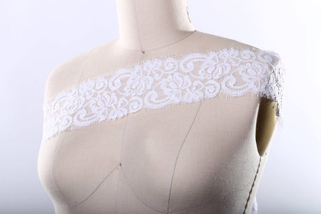 Chantilly Lace Trim White Black