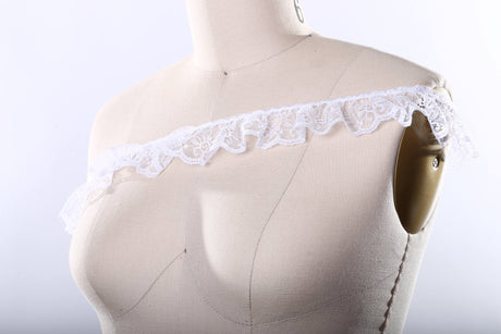 Ruffled Lace Trim White 2 Inch