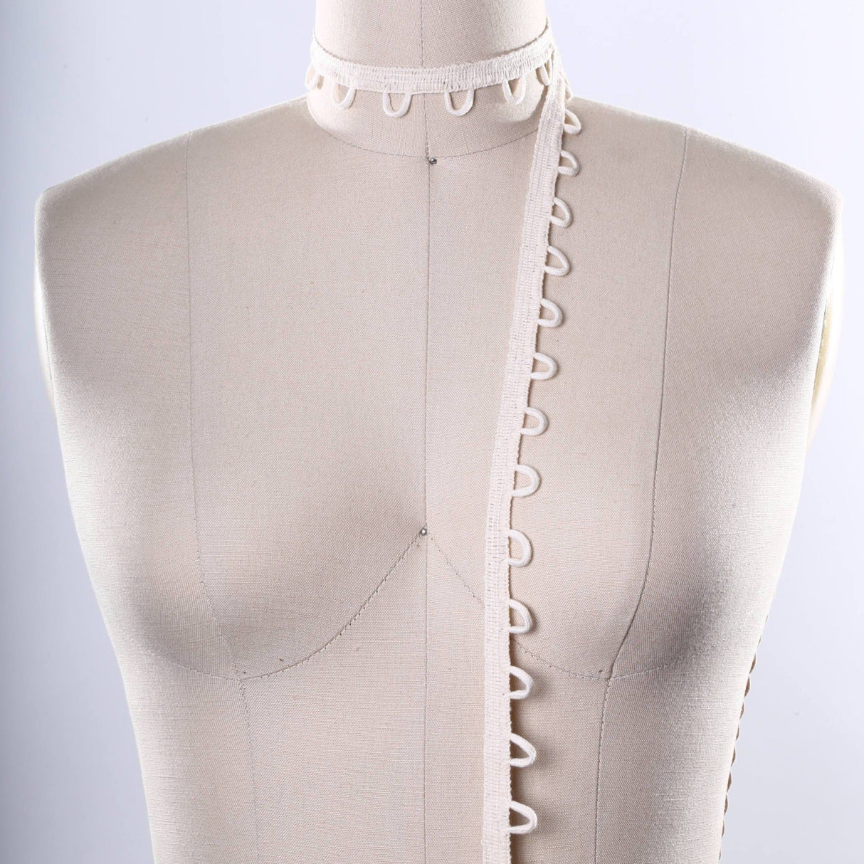 Button Loops Cotton Tape Ivory